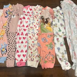 Toddler girls pajama sets bundle 3T